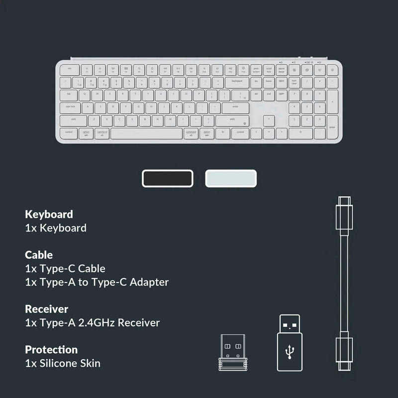 Keychron B6 Pro Ultra-Slim Wireless Keyboard - Space Gray