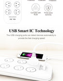 Huntkey SAC607 6 Outlet Surge Protected Powerboard with Two powered USB ports (2.4 AMP Combined)