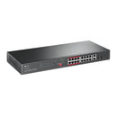TP LINK TL-SL1218P 16-Port 10/100 Mbps + 2-Port Gigabit Rackmount Switch with 16-Port PoE+