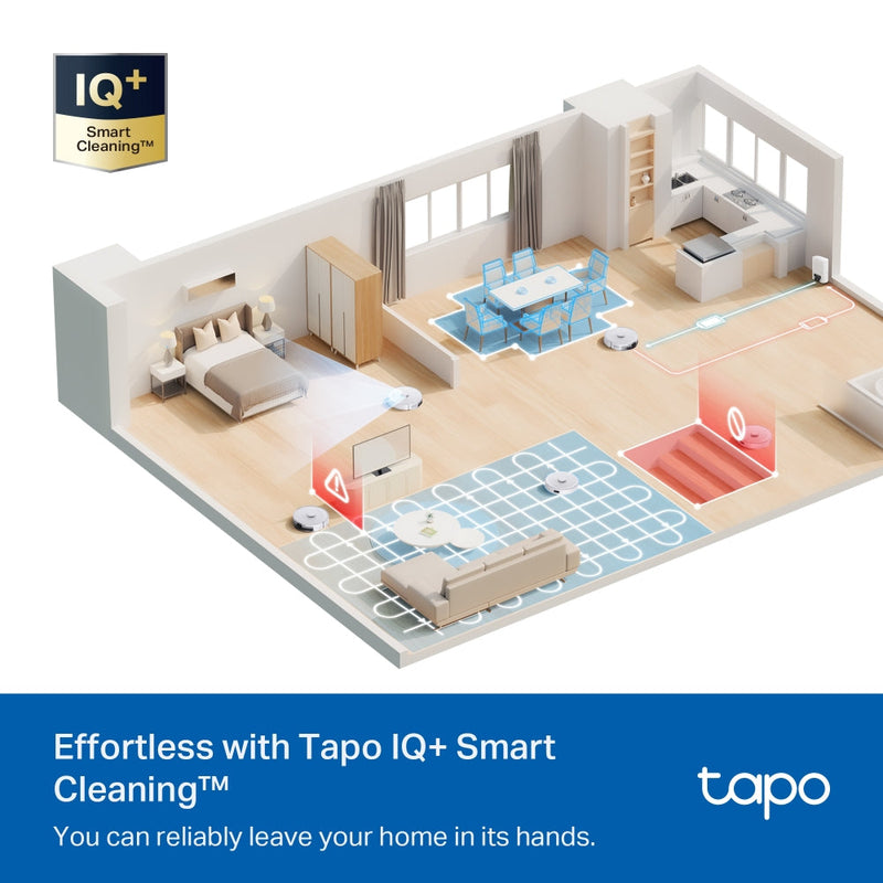 TP-Link Tapo RV30 Max Plus White, 5300Pa Hyper Suction Robot Vacuum & Mop + Smart Auto-Empty Dock