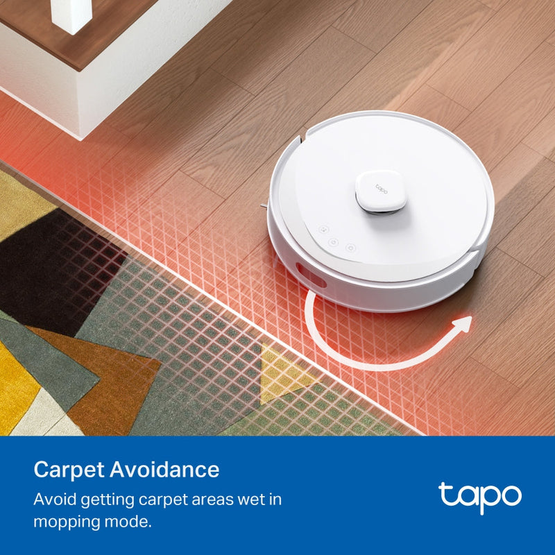 TP-Link Tapo RV30 Max Plus White, 5300Pa Hyper Suction Robot Vacuum & Mop + Smart Auto-Empty Dock