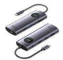 Vention USB-C to DP/HDMI x 2/USB 3.0 x 2/USB 2.0/RJ45/SD/TF/PD MST Docking Station 0.15M Gray Aluminum Alloy Type