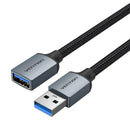 Vention Cotton Braided USB 3.0 Type A Male to Female Extension Cable 2M Gray Aluminum Alloy Type