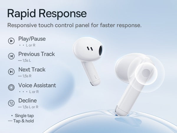 Baseus Bowie E13 True Wireless Earphones Moon White