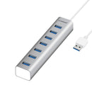 mbeat 7-Port USB 3.0 Aluminum Slim Hub with Power for PC and MAC