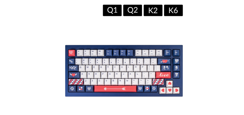 Keychron Keycap Set Love PBT Dye-Sub ANSI OEM US Q1 / Q2 / K2 / K6