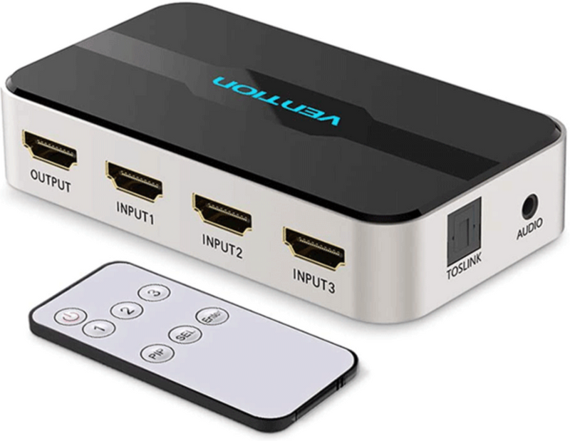 Vention 3 In 1 Out HDMI Switch Gray Metal Type