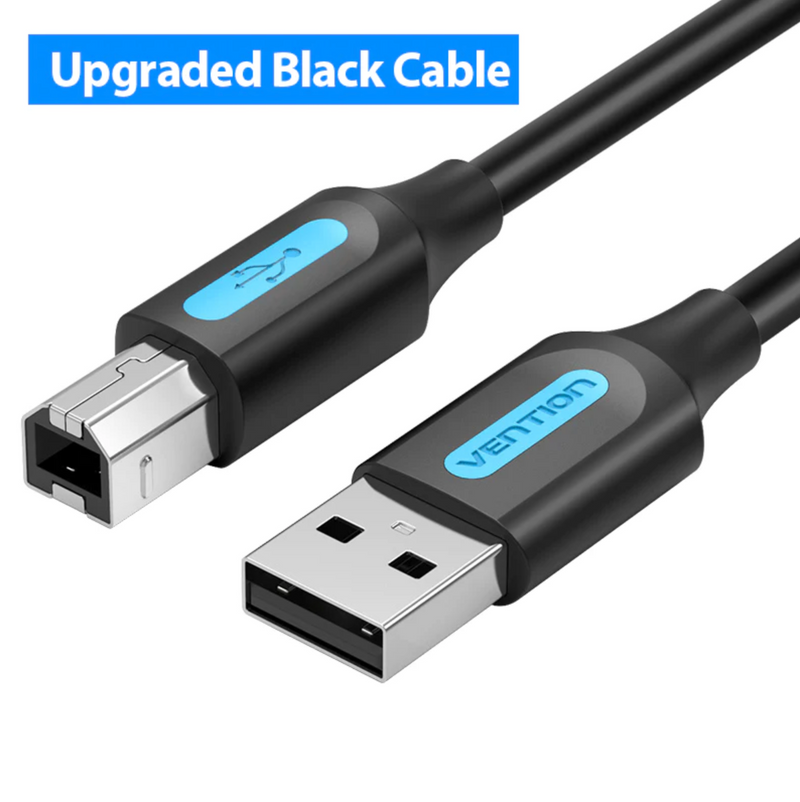 Vention USB 3.0 A Male to B Male Cable 2M Black PVC Type