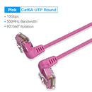 Vention Cat6A UTP Rotate Right Angle Ethernet Patch Cable 3M Pink Slim Type