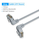 Vention Cat6A UTP Rotate Right Angle Ethernet Patch Cable 1.5M Gray Slim Type
