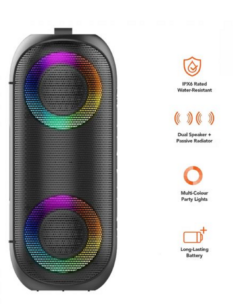 mbeat Bump B2 IPX6 Portable RGB Bluetooth Party Speaker