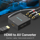 Vention HDMI to RCA Converter Black Metal Type