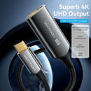 Vention Cotton Braided USB-C to HDMI 4K Converter 0.25M Black Zinc Alloy Type