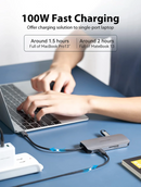 Vention USB-C to HDMI/USB 3.0x3/SD/TF/PD Docking Station , 0.15M Aluminium