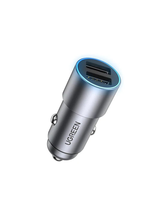 UGREEN 24W Dual USB-A Car Charger (Grey)  - CLEARANCE