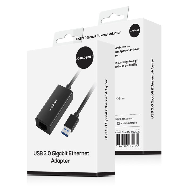 mbeat USB3.0 to Gigabit Ethernet LAN Adapter - Black