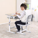 Ergonomic Adjustable Kids Desk and Chair Set (Grey) by Bracom