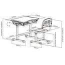 Ergonomic Adjustable Kids Desk and Chair Set (Grey) by Bracom