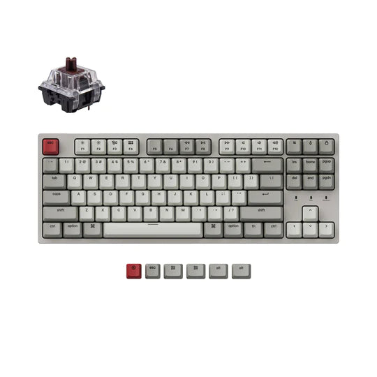 Keychron C1 ANSI 80% TKL - Retro Colour Brown Switch Non-backlight - Gateron G pro Mechanical Wired Normal Profile Keyboard