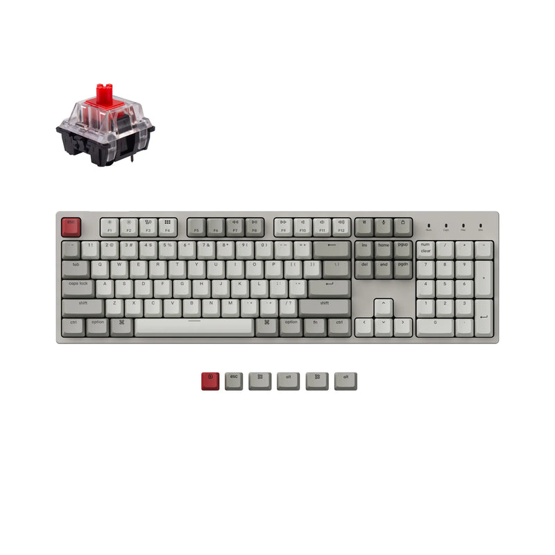 Keychron C2 ANSI- Retro Colour Red Switch Non-backlight - Gateron G Pro Mechanical Wired Normal Profile Keyboard