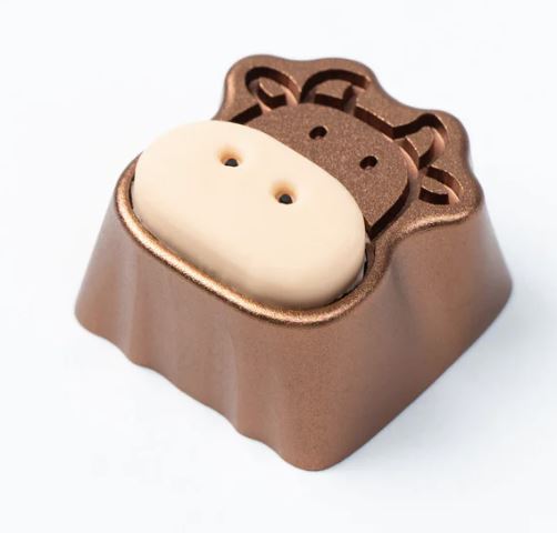 Keychron Cute Cows Aluminium Alloy Brown Artisan Keycap (1u)