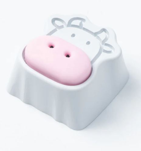 Keychron Cute Cows Aluminium Alloy White Artisan Keycap (1u)