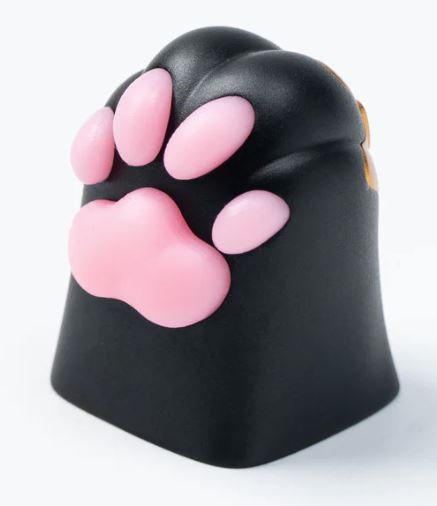 Silicone Kitty Paw Aluminium Alloy Black Artisan Keycap (1u)