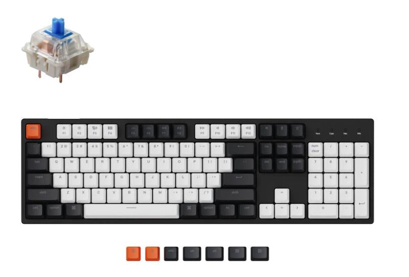 Keychron C2-B2, 100%  Full Size Layout 104 Keys, Blue switch, RGB, Gateron Switch Mechanical, Wired Keyboard