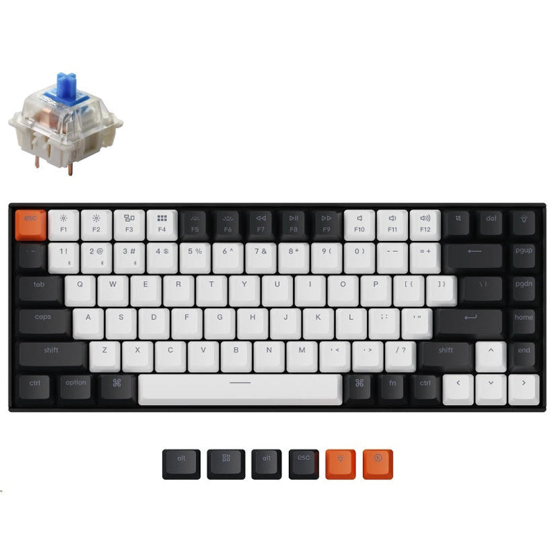 Keychron K2-C2H, 75% layout 84 Keys, Blue Switch, RGB, Aluminium Frame, Hot-Swap, Gateron G Pro,  Mechanical Wireless Keyboard