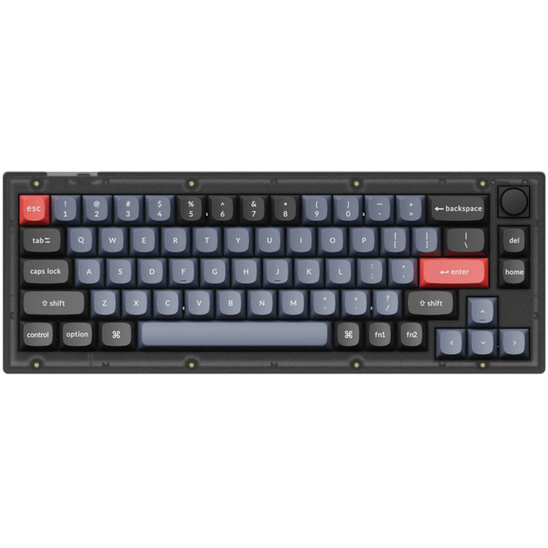 Keychron V2-C3, 65% Layout 68 Keys, Brown Switch, RGB, Frosted Black Frame, Hot-Swap, QMK, Keychron K Pro, Mechanical Wired Keyboard, With Knob,