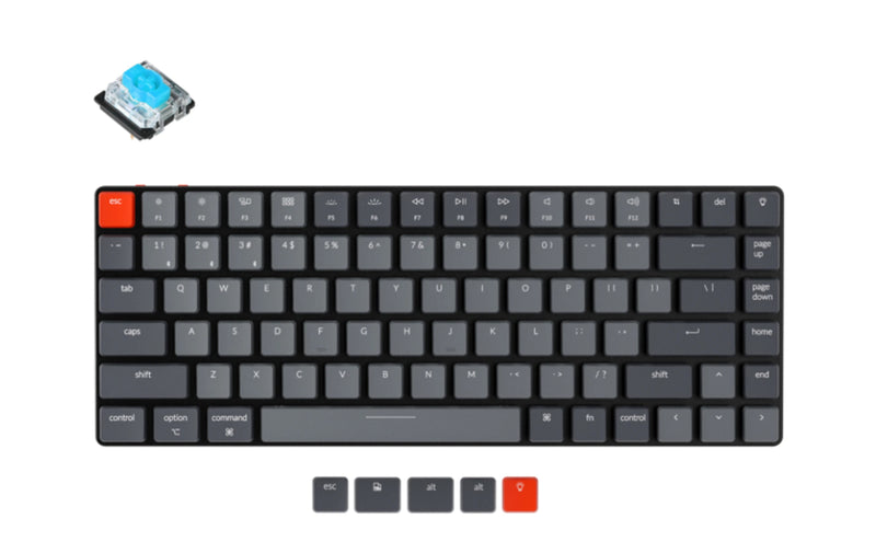 Keychron K3 84 Key Low Profile Hot-Swappable Optical Mech Keyboard RGB-Blue