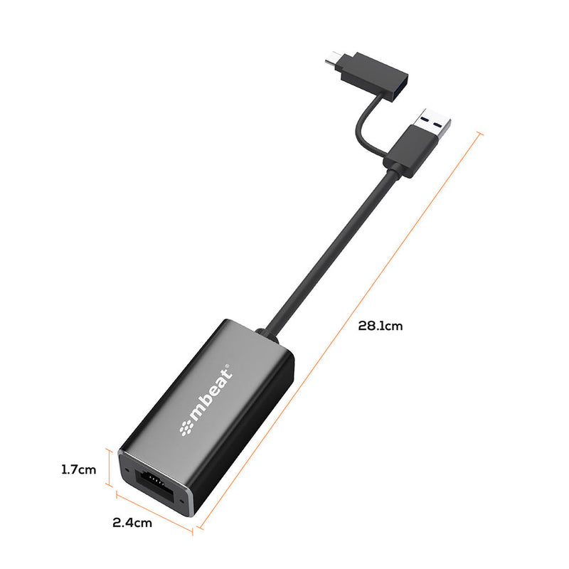 mbeat USB to Ethernet Adapter/converter
