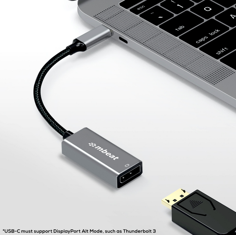 mbeat Tough Link USB-C to DisplayPort Adapter - Space Grey