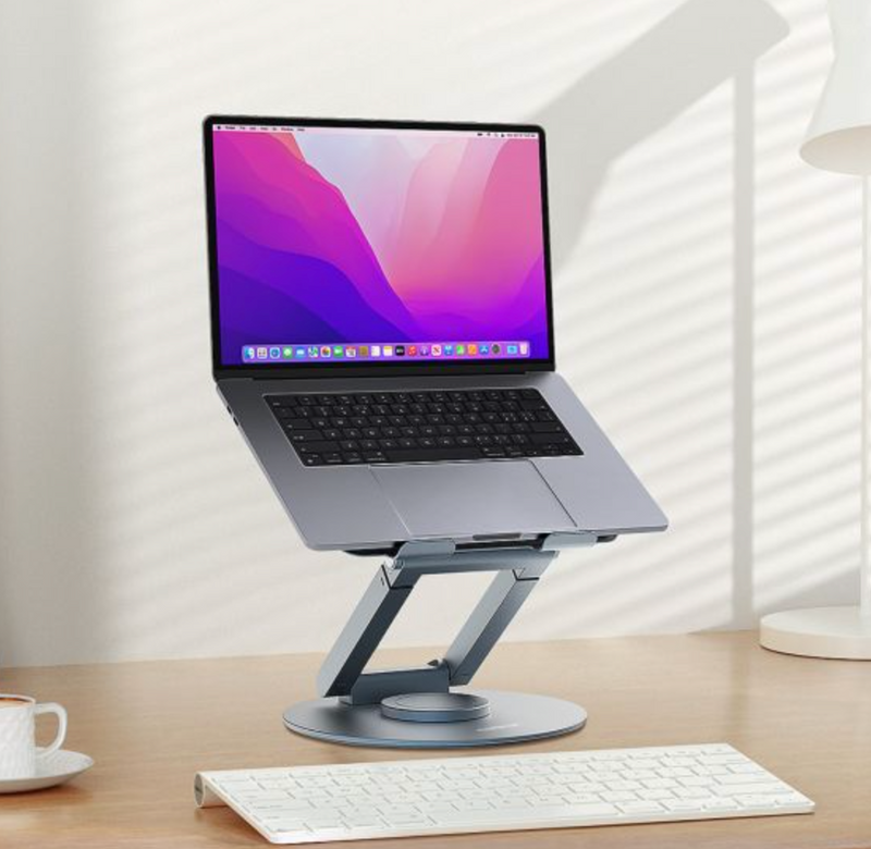 Mbeat 360 Degrees Rotating Laptop Stand with Telescopic Height Adjustment - Space Grey
