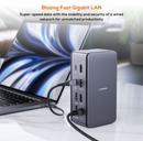 mbeat USB 4.0 14-in-1 Docking Station with 8K Video, 40Gbps, 100W USB-C PD, HDMI 2.1, DP, Gigabit Ethernet, 3.5 Aux, SD, TF, USB 3.2 10Gbps x 3, USB 2.0 x 3 - Space Grey