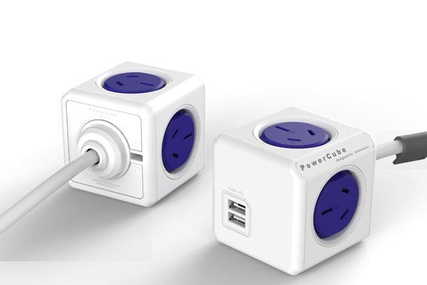 ALLOCACOC POWERCUBE Extended 4 Outlets with 2 USB 1.5M - Blue