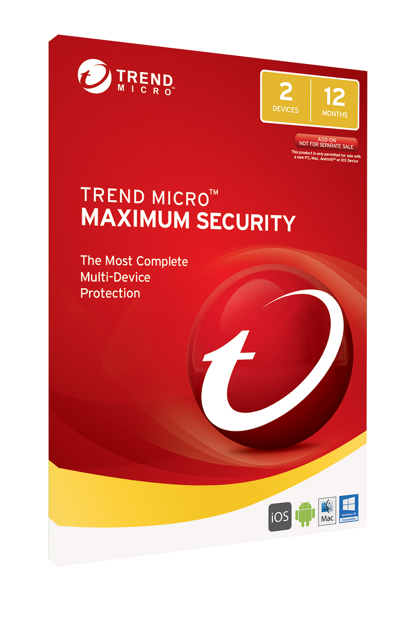 Trend Micro Maximum Security (1-2 Devices) 1Yr Subscription Add-On