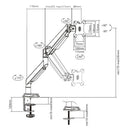 Bracom  Gas Spring Single Aluminum Monitor Arm for 17"-32"