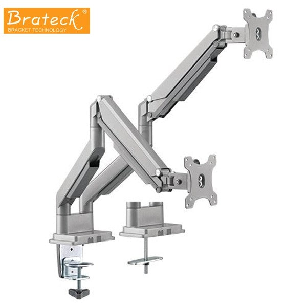 Bracom Gas Spring Dual Aluminum Monitor Arm for 17"-32"