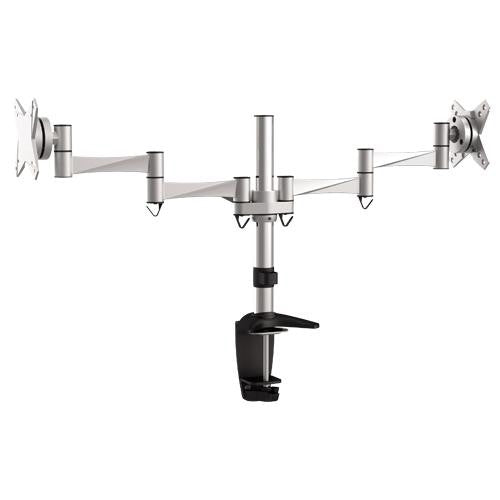 Bracom Elegant Dual LCD Monitor Flexi Arm Table Stand w/Arm & Desk Clamp VESA 75/100mm Up to 24"
