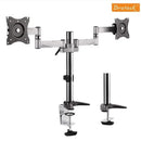 Bracom Aluminum LCD VESA Desk Mounts for LCD Screen Size 13"-27" (dual)