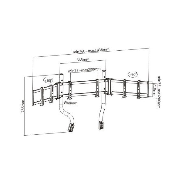 Bracom Triple Monitor mount