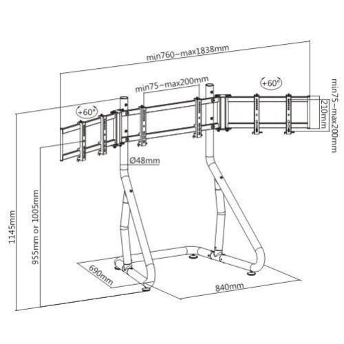 Bracom triple Monitor Stand
