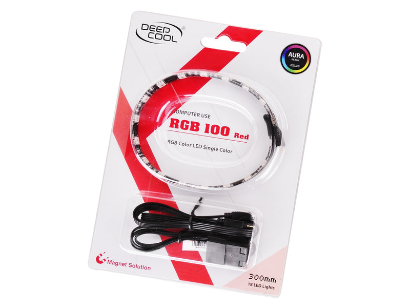 Deepcool strip light 30cm red with magnet