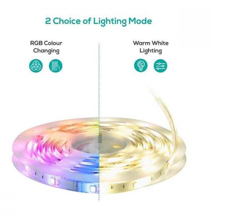 mbeat activiva 2M IP65 Smart RGB Colour Changing LED Strips-Plugs into wall