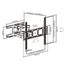 Bracom Economy Solid Full Motion TV Wall Mount for 37"-80" LED, LCD Flat Panel TVs