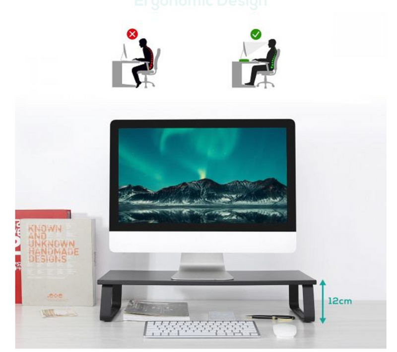 mbeat ACTIVIVA ErgoLife Black Monitor Stand Riser