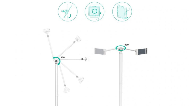 Mbeat activiva Universal iPad & Tablet Floor Stand - 1.3m Height