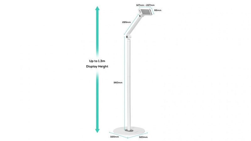Mbeat activiva Universal iPad & Tablet Floor Stand - 1.3m Height