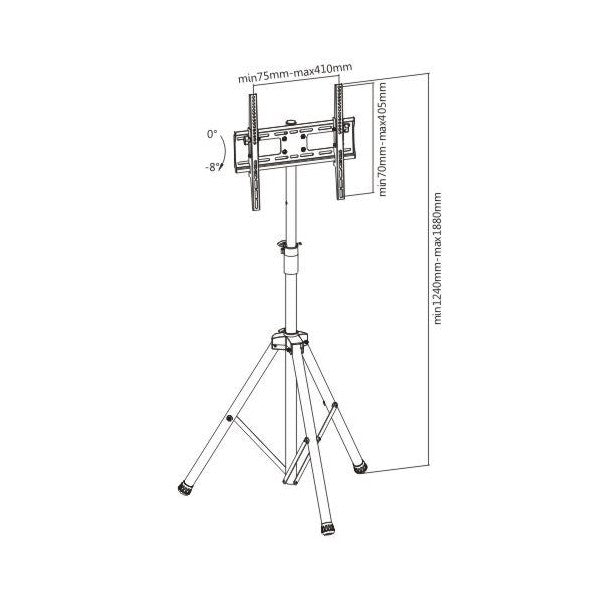 Bracom FS08-44T Tilting TV Mount with Portable Tripod Stand 32"-55", 35KG max, VESA200x200,300x300,